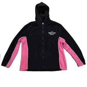 Orange County Choppers Hoodie Women Size L Fleece Full ZIp Black Pink
